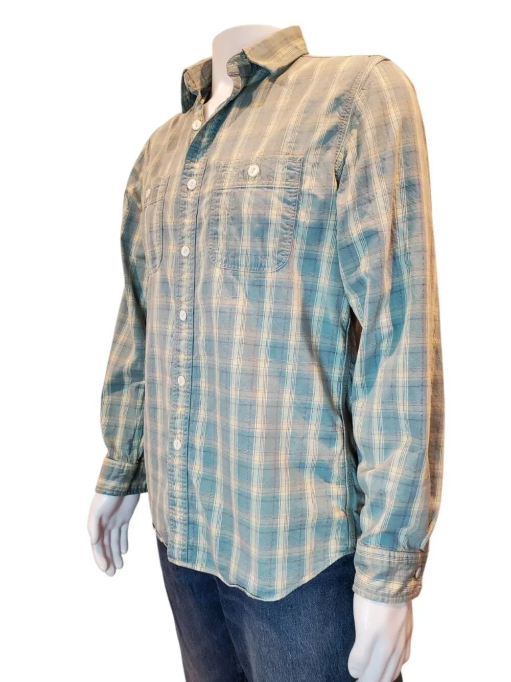 RRL Double RL Ralph Lauren Plaid Button-Down Shirt Men's 100% Cotton Vintage